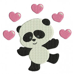 Stickdatei - Patti Panda Herzen voll